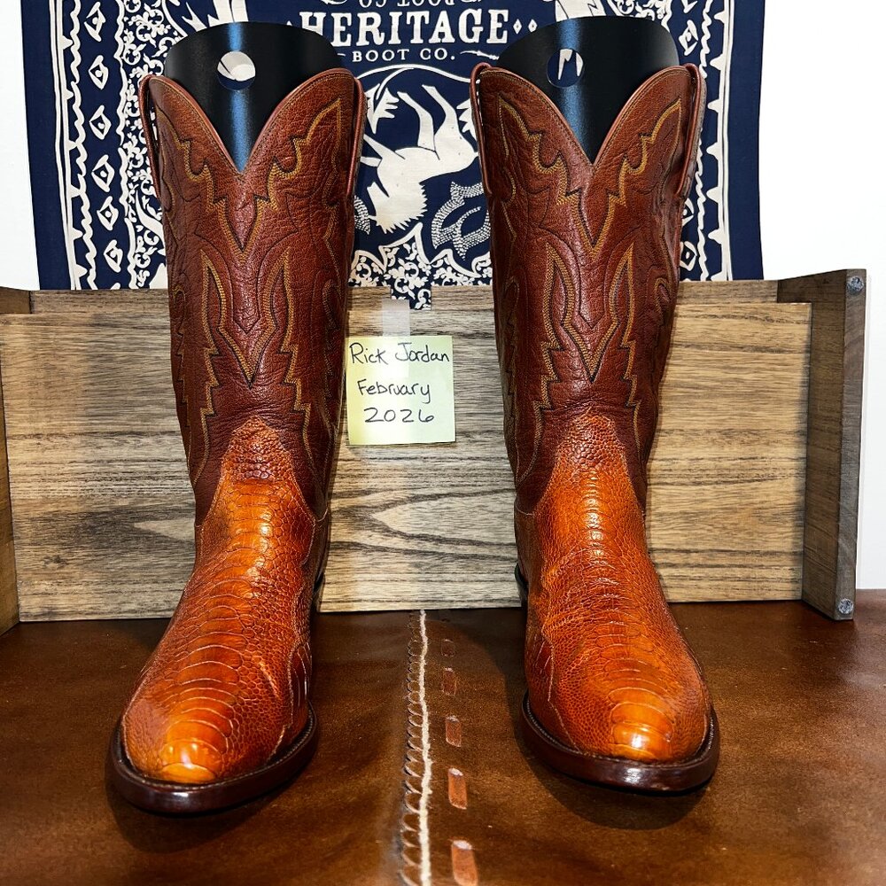 Lucchese 1883 Honey Color Ostrich Leg Cowboy Boots in Men's Size 11D